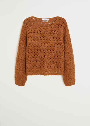 Crochet sweater - Women | Mango USA brown