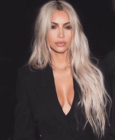 Straight Blonde Hair Kim Kardashian