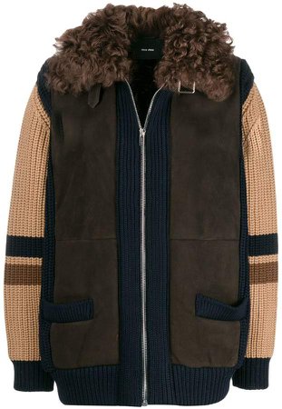 knitted shearling jacket