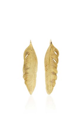 Limited Edition 18K Gold Feather Earrings, By Angela Cummings, C.1991 by Mahnaz Collection | Moda Operandi