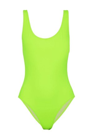SOLID & STRIPED Open-back neon swimsuit