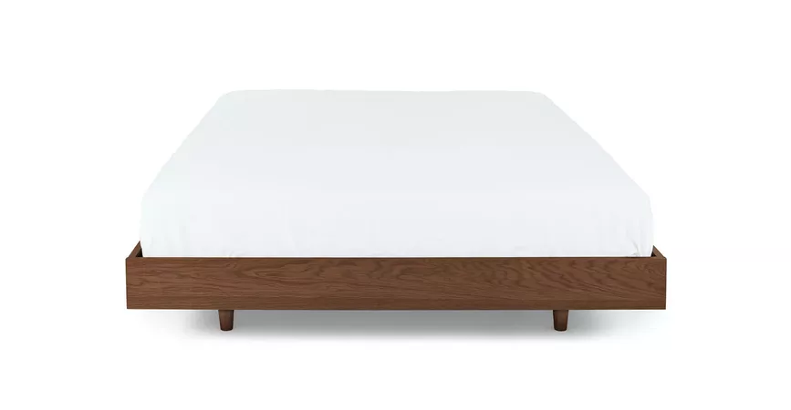 Walnut Basi Queen Size Wooden Platform Bed Frame | Article
