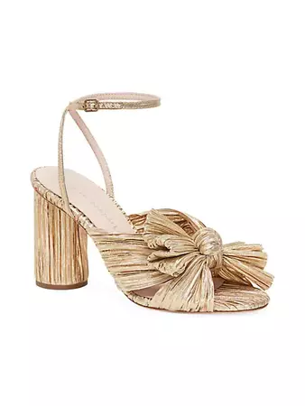 Shop Loeffler Randall Camellia Knotted Lamé Sandals | Saks Fifth Avenue
