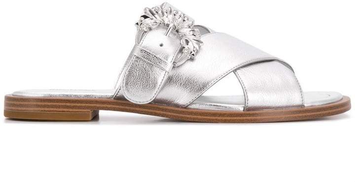 embellished-buckle sandals