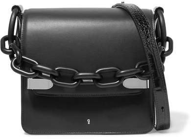 Gu_de - Smooth And Croc-effect Leather Shoulder Bag - Black