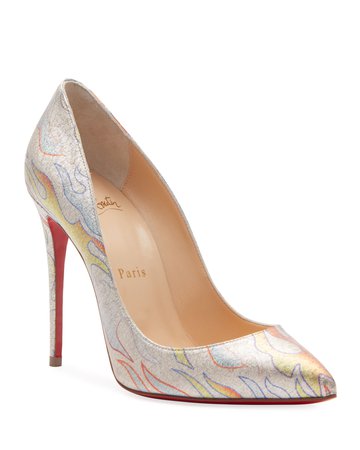 Christian Louboutin Pigalle Follies 100 Lurex Flame Red Sole Pumps | Neiman Marcus
