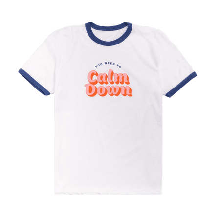 White and Blue "You Need to Calm Down" Tee – Taylor Swift Official Store