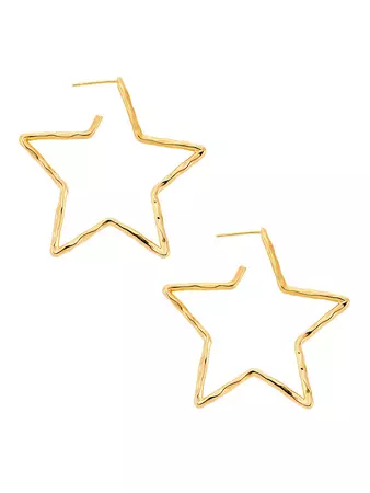 Nest 24K-Gold-Plated Star Hoop Earrings