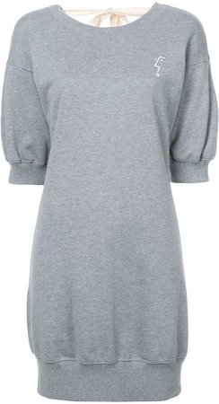GREY short-sleeve sweater dress