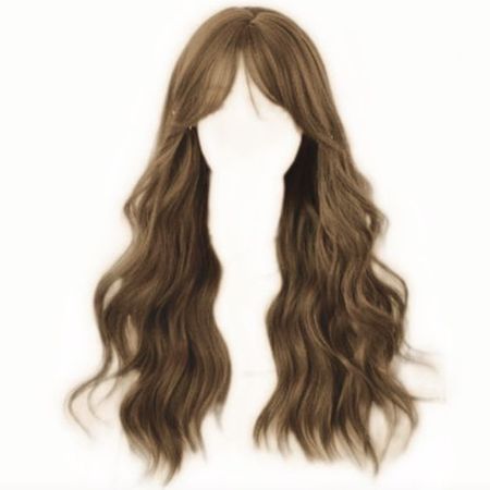long wavy brown hair bangs
