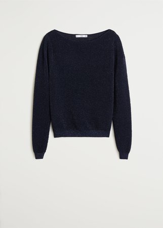 Ribbed metallic sweater - Women | Mango USA