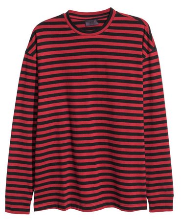 Red and Black Striped Shirt