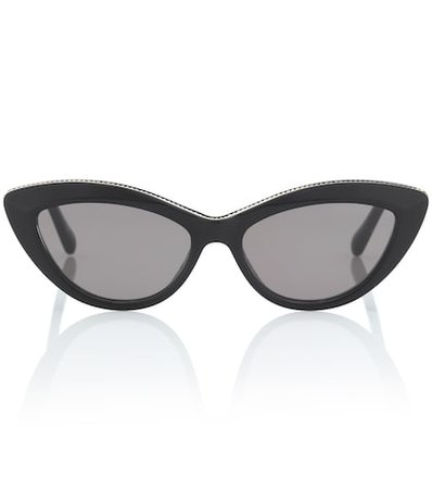 Chain-trimmed cat-eye sunglasses