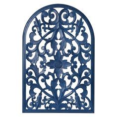 navy blue carved wood wall hanging