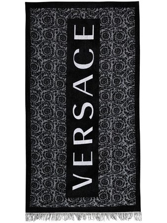 Versace Barocco jacquard beach towel