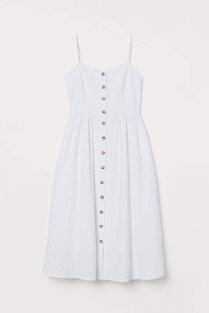 Dress with Buttons - White