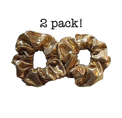 Amazon.com : Gold Scrunchie Set, Set of 2 Gold Lame Scrunchies (Gold) : Beauty
