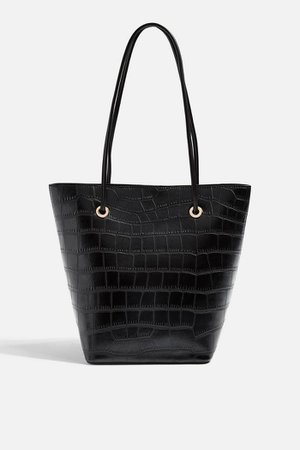 SALT Black Crocodile Tote Bag | Topshop