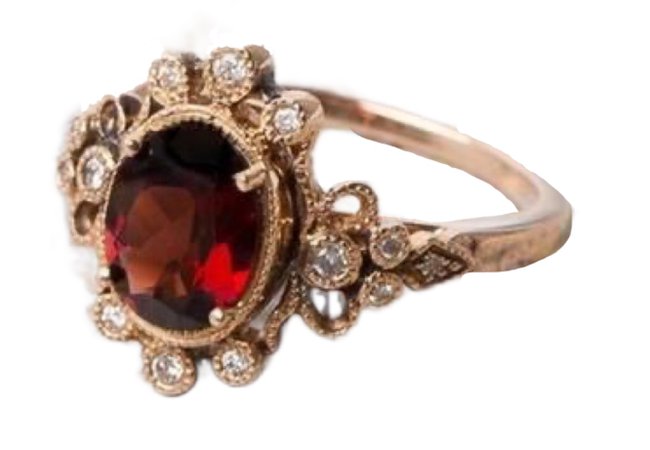 Ashok Fine Jewelry 14k Rose Gold Garnet Ring