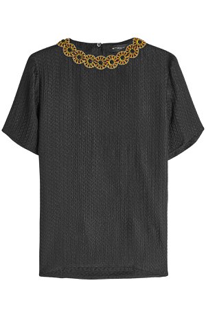 Embroidered and Embellished Top with Silk Gr. IT 46