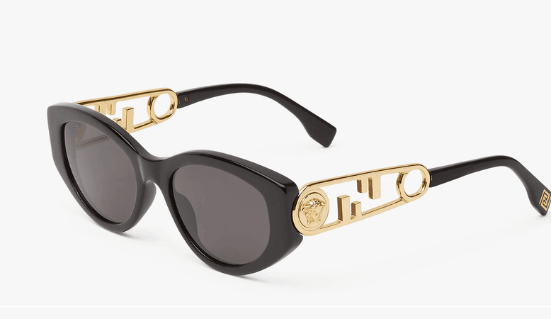 FENDI V2 Fendace black acetate sunglasses $560.00