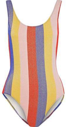 The Anne Marie Metallic Striped Swimsuit