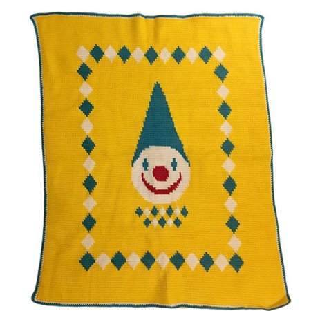 Baby Blanket Crochet Colorful Happy Clown Vintage Handmade - Etsy Sweden