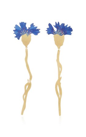 Cornflower Drop Earrings by Christopher Thompson Royds | Moda Operandi
