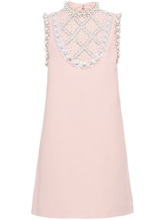 Miu Miu pearl-embellished Mini Dress - Farfetch