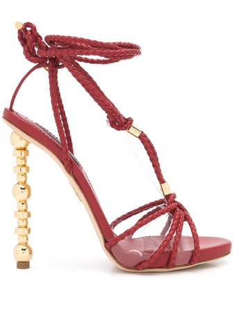 Dsquared2 Woven Strappy High Heel Sandals In Red | ModeSens