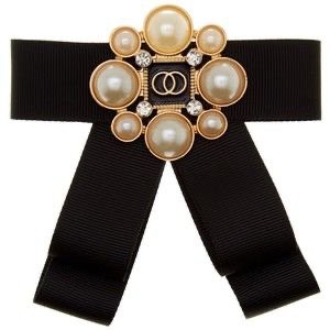 Cara Accessories Pearl Bow Brooch