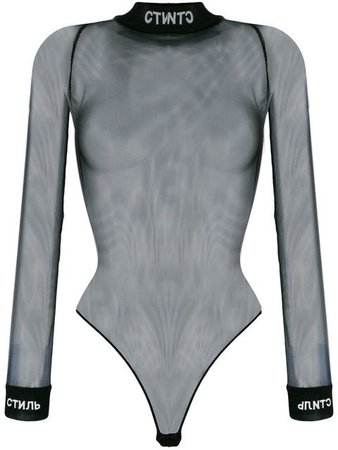 HERON PRESTON mesh turtle-neck bodysuit