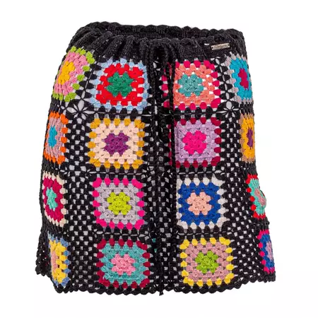 Square Crochet Skirt - Black | Tricult | Wolf & Badger