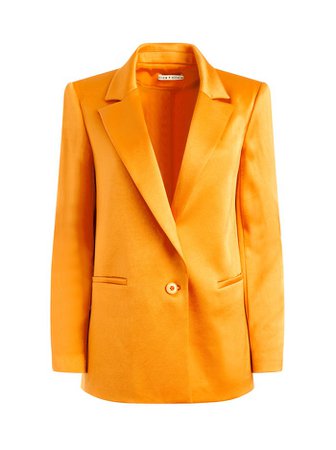 Denny Notch Collar Blazer In Tangerine | Alice And Olivia