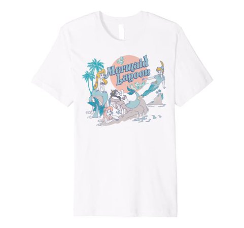 Amazon.com: Disney Peter Pan Distressed Mermaid Lagoon Premium T-Shirt: Clothing