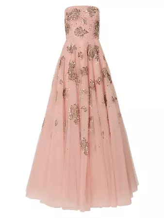 Shop Carolina Herrera Embellished Strapless Ball Gown | Saks Fifth Avenue