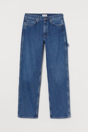 Slouch Straight High Jeans - Blue