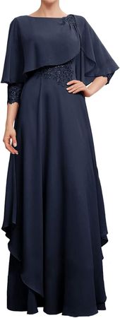 Amazon.com: Mother of The Bride Dresses for Wedding Formal Evening Gowns Chiffon Ruffles Mother of Groom Dresses with Sleeves : Clothing, Shoes & Jewelry
