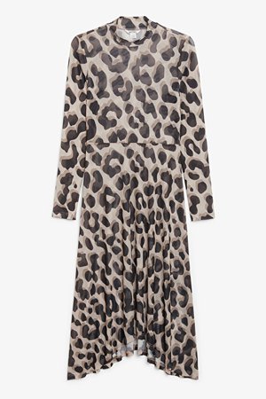Mesh maxi dress - Bubble cheetah print - Dresses - Monki WW