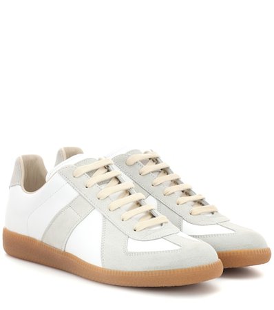 Replica leather and suede sneakers