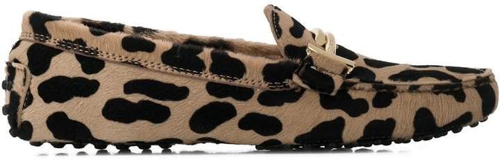 animal pattern driving loafers