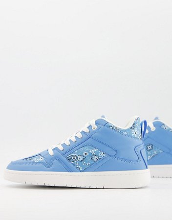 ASOS DESIGN Dante high top sneakers in blue | ASOS