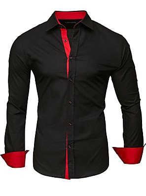 Men's Shirt Pigment Print Graphic Print Long Sleeve Street Tops Luxury Fashion Streetwear Punk & Gothic White Red Black / Club 7586948 2021 – $19.79