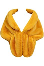 Amazon.com: fur shawl - Golds or Yellows / Women's Accessories / Women's Fashion: Clothing, Shoes & Jewelry
