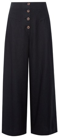 *DP Tall Black Culotte Trousers With Linen