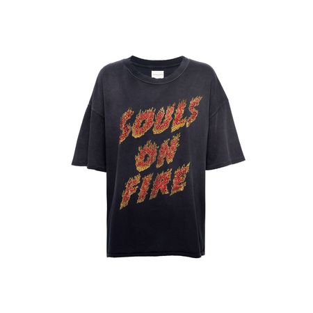 Vs Embellished "Souls On Fire" Relaxed Tee | Vintage Souls INC | Wolf & Badger