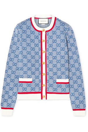 Gucci | Intarsia wool and cotton-blend cardigan | NET-A-PORTER.COM