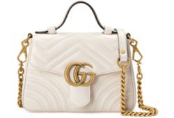 GG Marmont mini top handle bag in white leather | GUCCI® UK