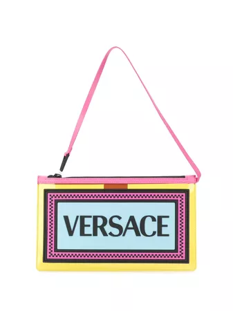 Versace Logo Plaque Clutch Bag - Farfetch