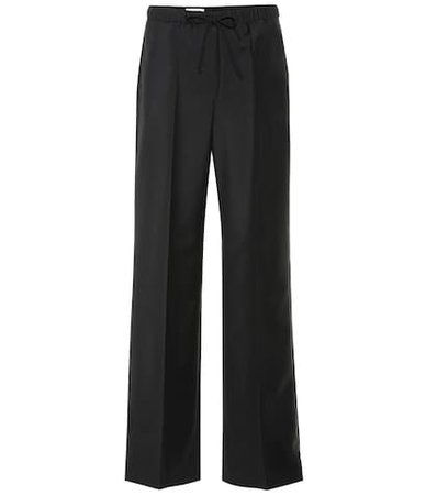 Wool and mohair wide-leg pants